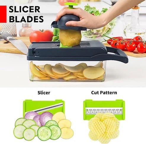 Stainless Steel Vegetable Chopper Slicer and Cutter - Multi-Use Kitchen Tool