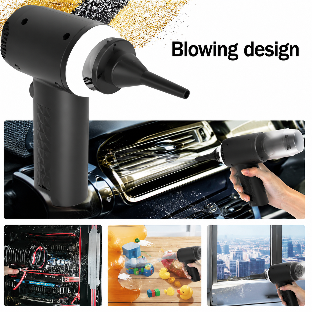 3-in-1 Cordless Handheld Vacuum Cleaner | Strong Suction | Wet & Dry Dual Mode | LED Light | Car, Carpet & Home Use