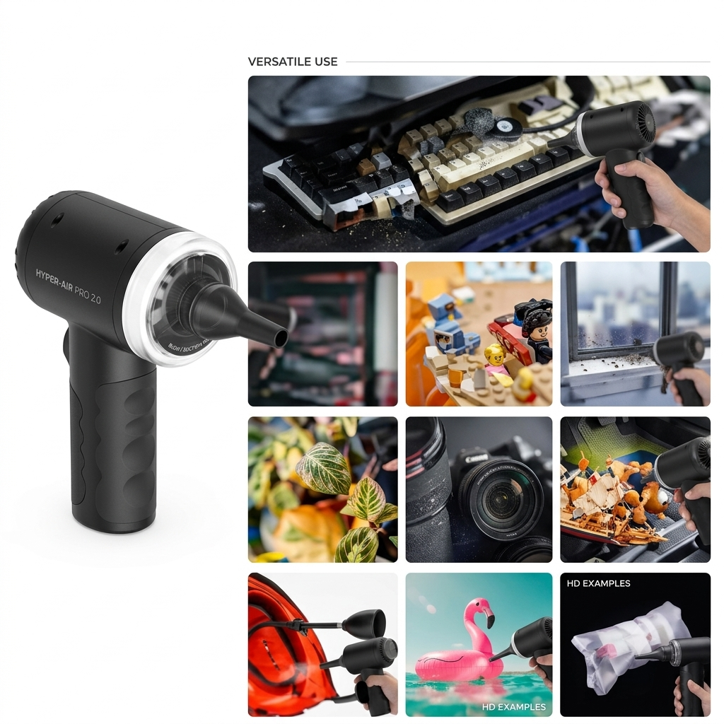 3-in-1 Cordless Handheld Vacuum Cleaner | Strong Suction | Wet & Dry Dual Mode | LED Light | Car, Carpet & Home Use