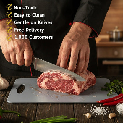 Titanium Cutting Board™ – Anti-Bacterial | No Microplastics | Rust-Proof | Food Safe