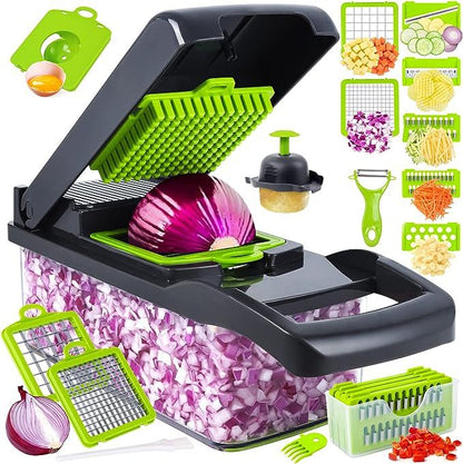 Stainless Steel Vegetable Chopper Slicer and Cutter - Multi-Use Kitchen Tool